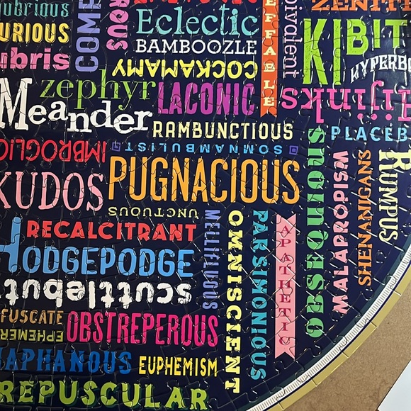 🧩 500 piece eeboo Round puzzle “100 Great Words”. Quality. Fun. Poster. Complete - Picture 7 of 12